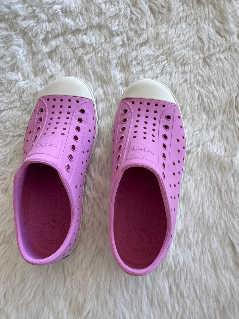 Native Kids Slip-On Water Shoes in Pink with White Toe Cap